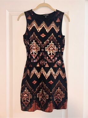 Express Black Sequin Dress